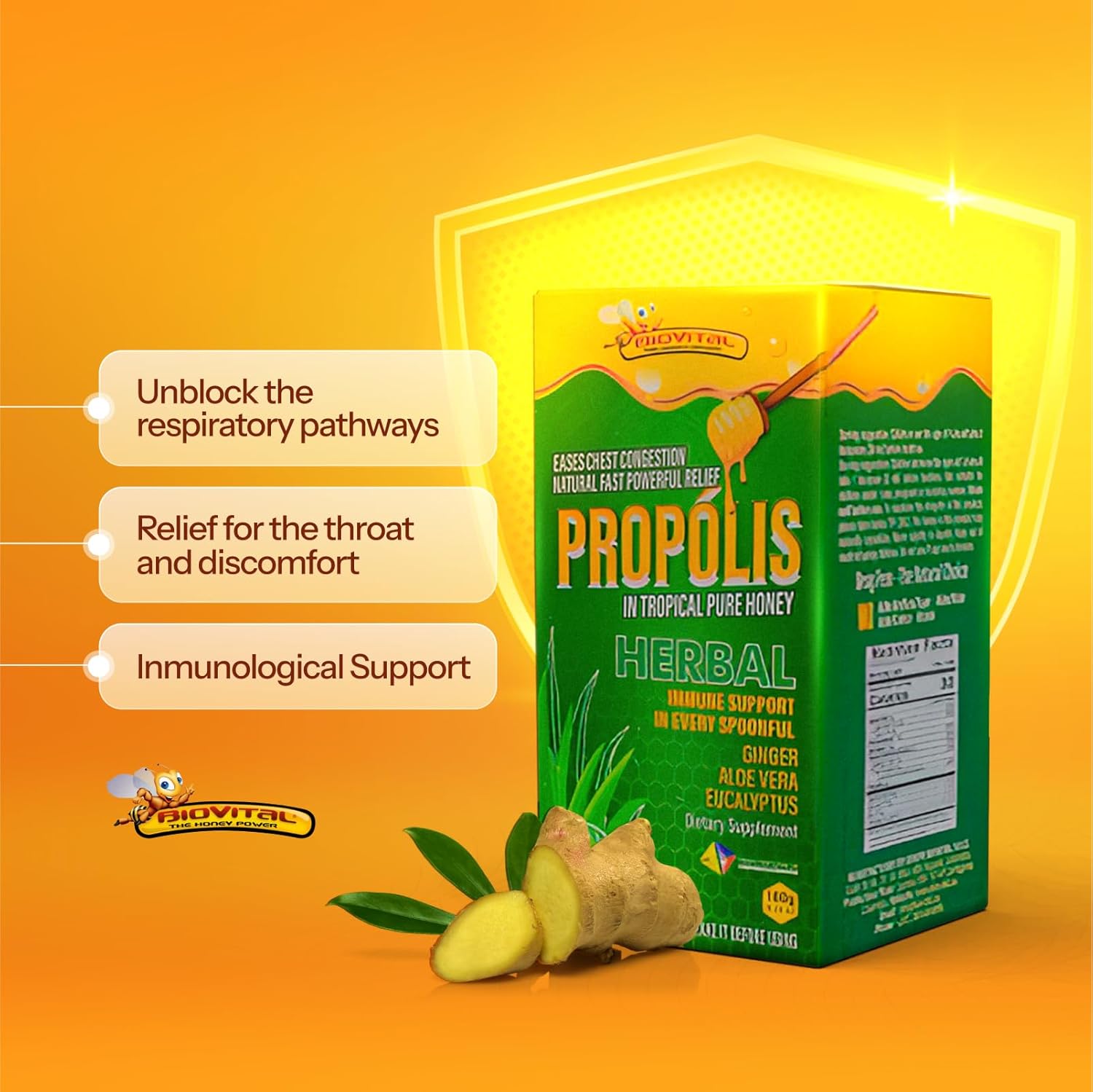 ADULTS - BIOVITAL COUGH SYRUP WITH PROPOLIS & PURE TROPICAL HONEY 180G