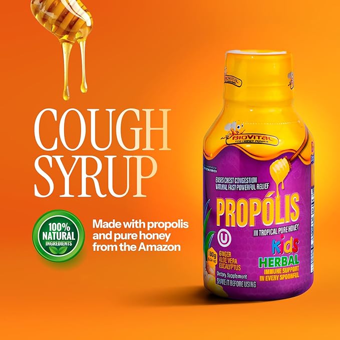 KIDS - BIOVITAL COUGH SYRUP WITH PROPOLIS & PURE TROPICAL HONEY 180G